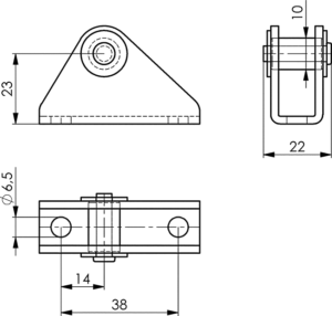 dessin technique patte d'accrochage pour sauterelle à crochet amf 6847GK