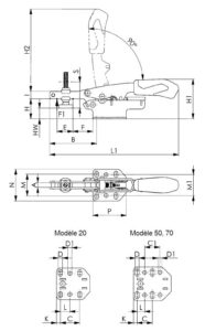 dessin technique sauterelle hauteur variable amf 6870