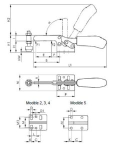 dessin technique sauterelle horizontale a souder amf 6834