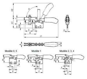 dessin technique sauterelle horizontale amf 6832