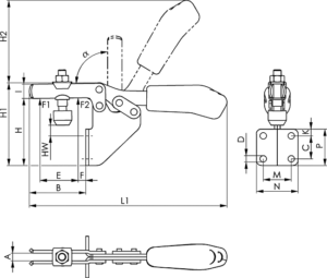 dessin technique sauterelle horizontale amf 6833