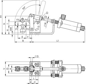 dessin technique sauterelle pneumatique amf 6820K