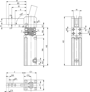dessin technique sauterelle pneumatique amf 6828M