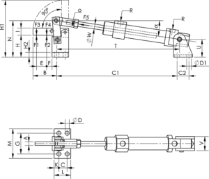 dessin technique sauterelle pneumatique lourde amf 6825CE