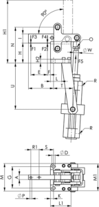 dessin technique sauterelle pneumatique lourde amf 6826CE