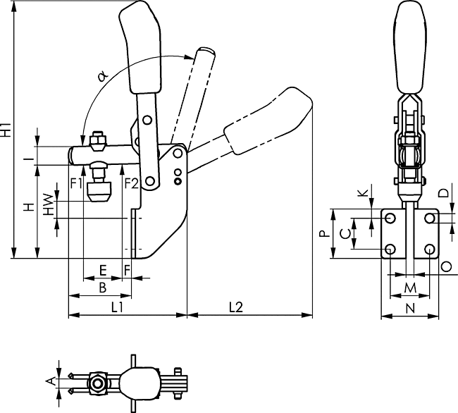 dessin technique sauterelle verticale amf 6803