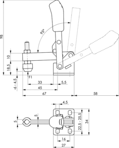 dessin technique sauterelle verticale amf 6805