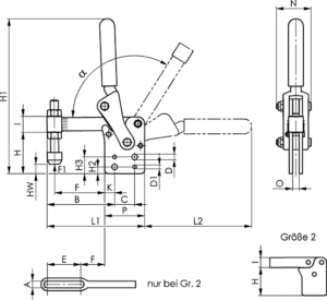 dessin technique sauterelle verticale lourde amf 6812P