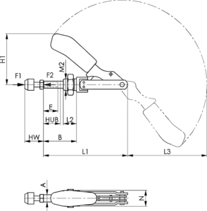 dessin technique sauterelle à tige coulissante amf 6840