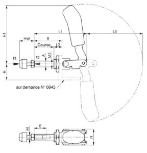 dessin technique sauterelle à tige coulissante amf 6844