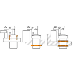 exemple d'utilisation bride de serrage articulé pneumatique avec flasque amf 6829V