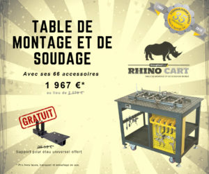Promotion table de bricolage rhino cart