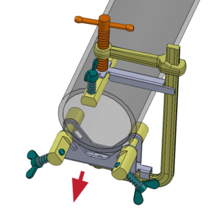 schéma déplacement serre-joint collier de maintien