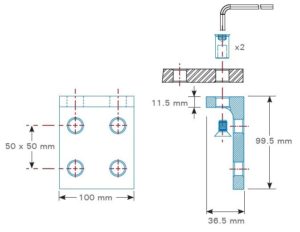 dessin technique support latéral pour Rhino cart et BuildPro