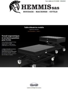couverture flyer table élévatrice mobile siegmund