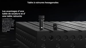 présentation table à rainure hexagonale siegmund