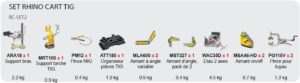 set d'accessoires tig rhino cart rc-set2
