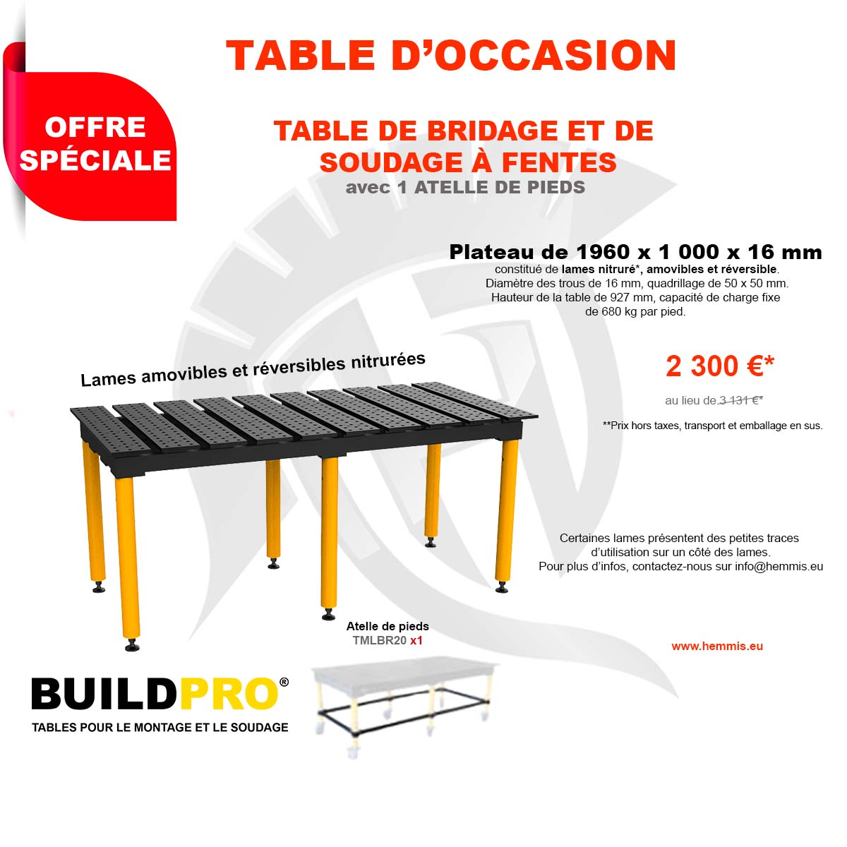 offre spéciale table buildpro d'occasion