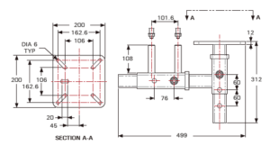 Dessin technique support étau TXH8022