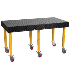 Table de soudage alpha 16 - 2000x1000 - pied reglable hauteur avec roulette - buildpro