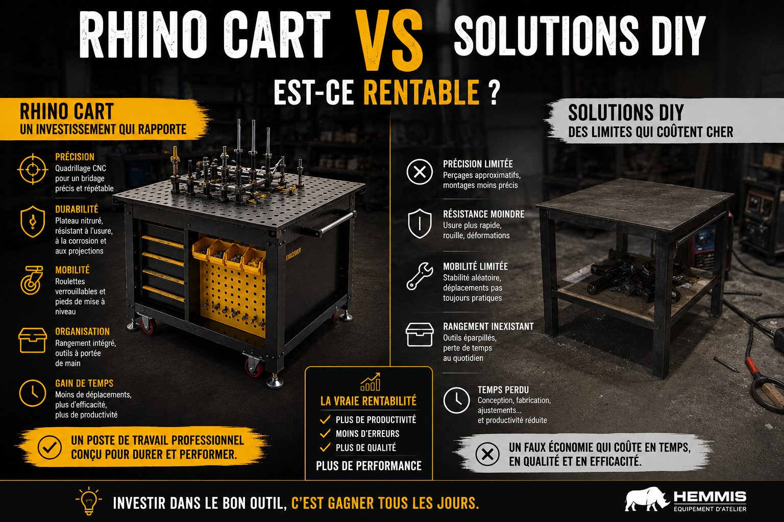 rhino cart vs table DIY
