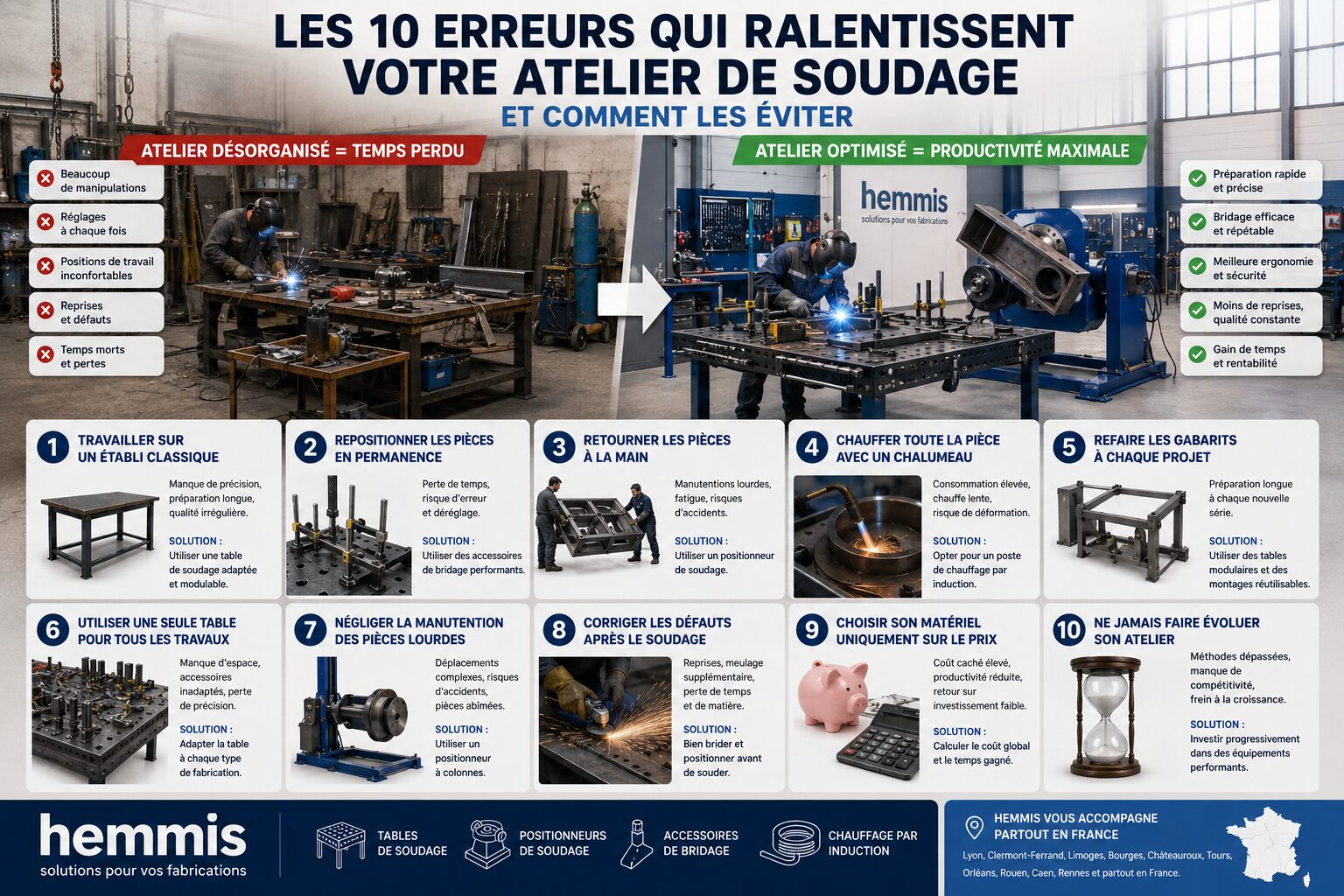 Les 10 erreurs qui ralentissent votre atelier